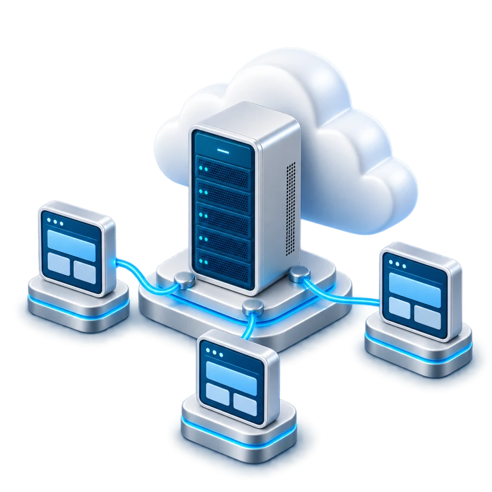 Servidor central conectado a diferentes sites de clientes