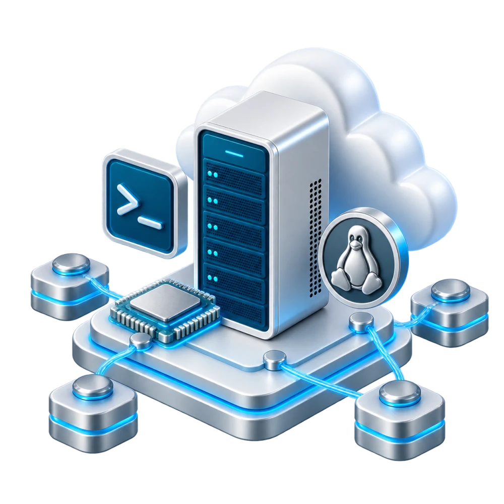 Servidor Linux com terminal e recursos de processamento